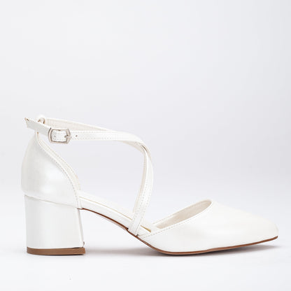 Dolly - Ivory Bridal Low Heels