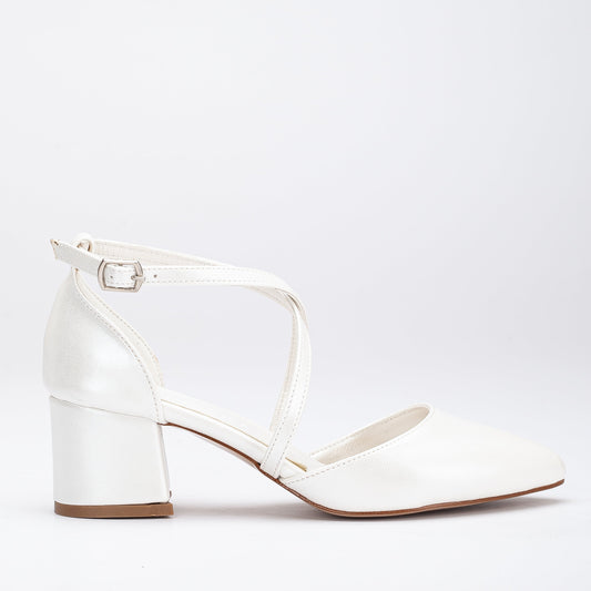 Dolly - Ivory Bridal Low Heels