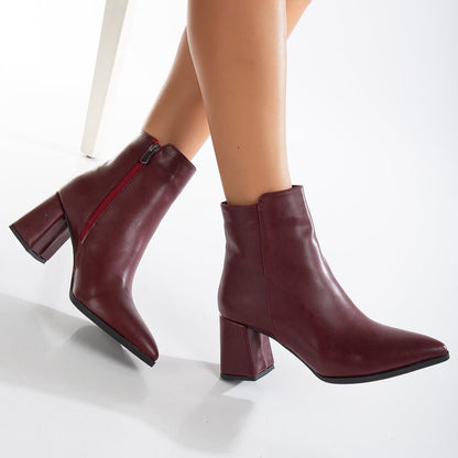 Vegan ankle-high boots, black ankle-high boots, burgundy ankle-high boots, tobacco brown ankle-high boots, sustainable ankle-high boots, cruelty-free ankle-high boots, eco-friendly ankle-high boots, vegan leather ankle-high boots, women's ankle-high boots, stylish ankle-high boots.