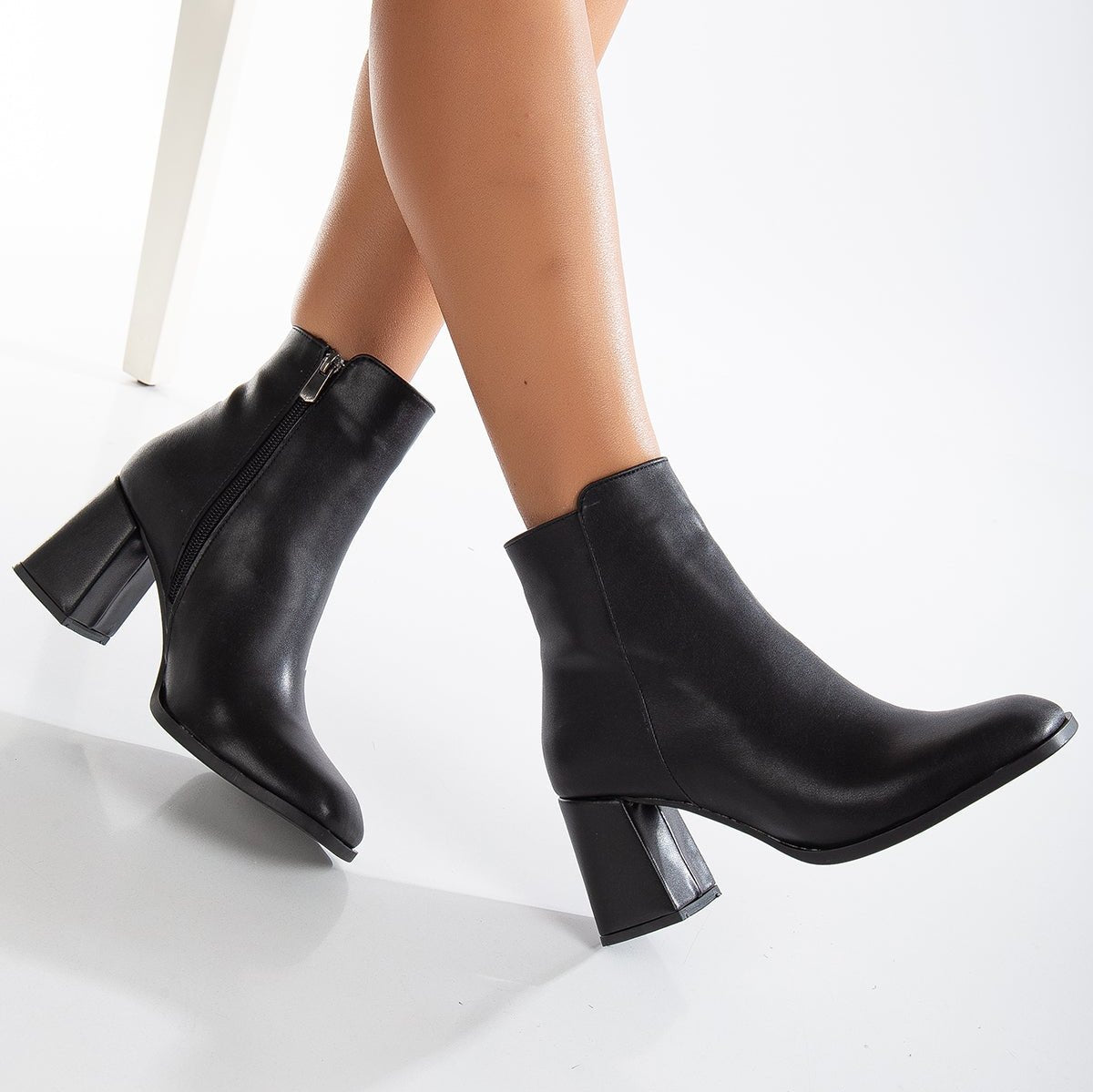 Vegan ankle-high boots, black ankle-high boots, sustainable ankle-high boots, cruelty-free ankle-high boots, eco-friendly ankle-high boots, vegan leather ankle-high boots, women's black ankle boots, stylish black ankle boots, faux leather ankle-high boots, black vegan boots.