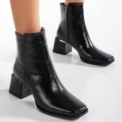 Vegan ankle-high boots, black ankle-high boots, sustainable ankle-high boots, cruelty-free ankle-high boots, eco-friendly ankle-high boots, vegan leather ankle-high boots, women's black ankle boots, stylish black ankle boots, faux leather ankle-high boots, black vegan boots.