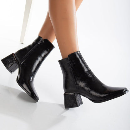 Vegan ankle-high boots, black ankle-high boots, sustainable ankle-high boots, cruelty-free ankle-high boots, eco-friendly ankle-high boots, vegan leather ankle-high boots, women's black ankle boots, stylish black ankle boots, faux leather ankle-high boots, black vegan boots.