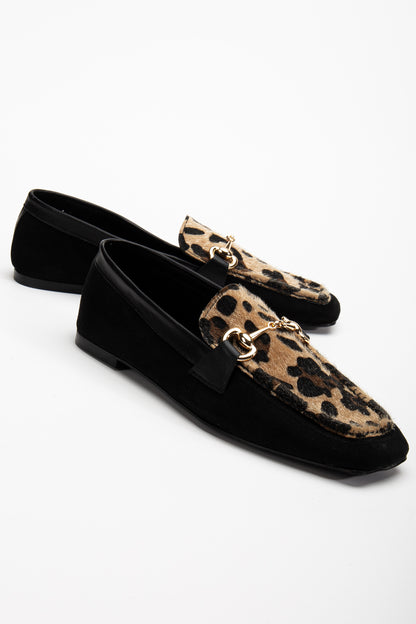 Mabel - Black Suede Leather Loafers