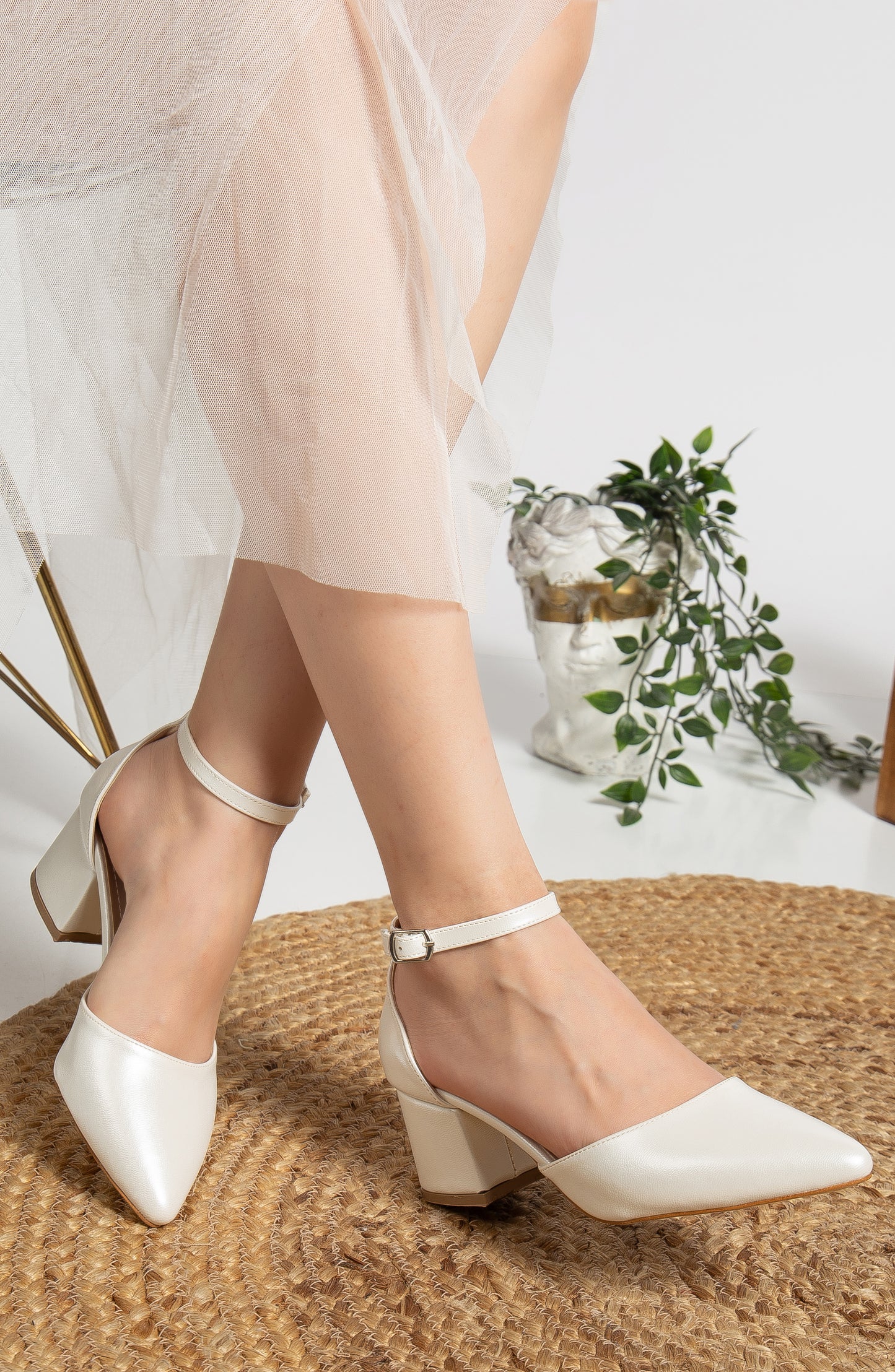 Fiona - Ivory Bridal Heels with Ribbon