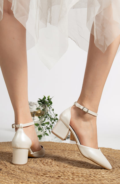 Fiona - Ivory Bridal Heels with Ribbon
