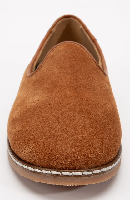 Istanbul - Cognac Brown Suede Leather Slip On (Women)