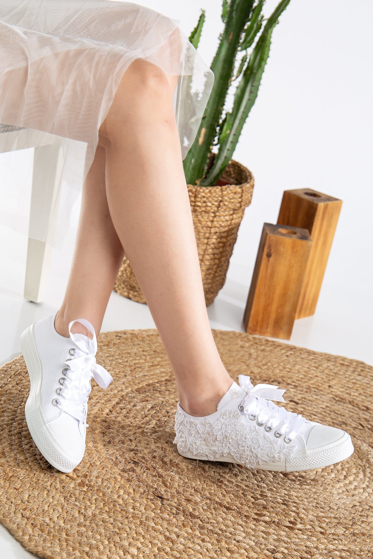 Shelby - White Low Wedding Sneakers