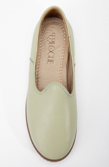 Dalya - Sage Green Leather Slip On (Women)
