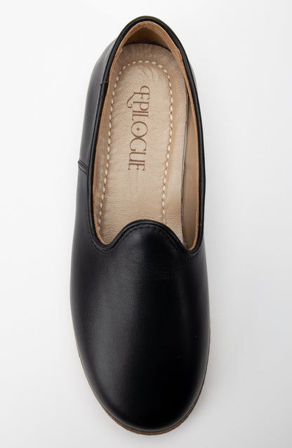 Dalya - Black Leather Slip On (Women)