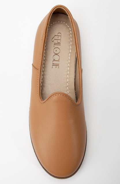 Dalya - Cognac Brown Leather Slip On (Women)