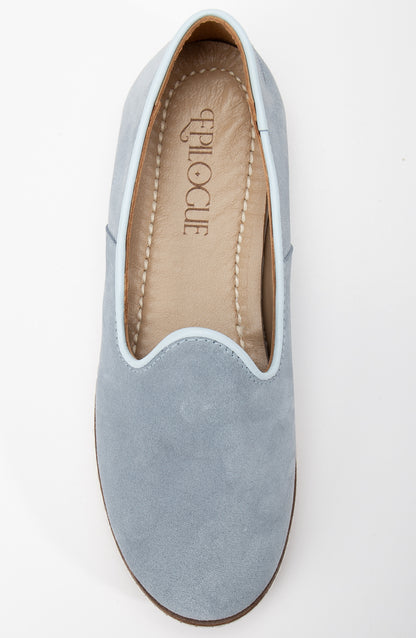 Istanbul - Dusty Blue Suede Leather Slip On (Women)