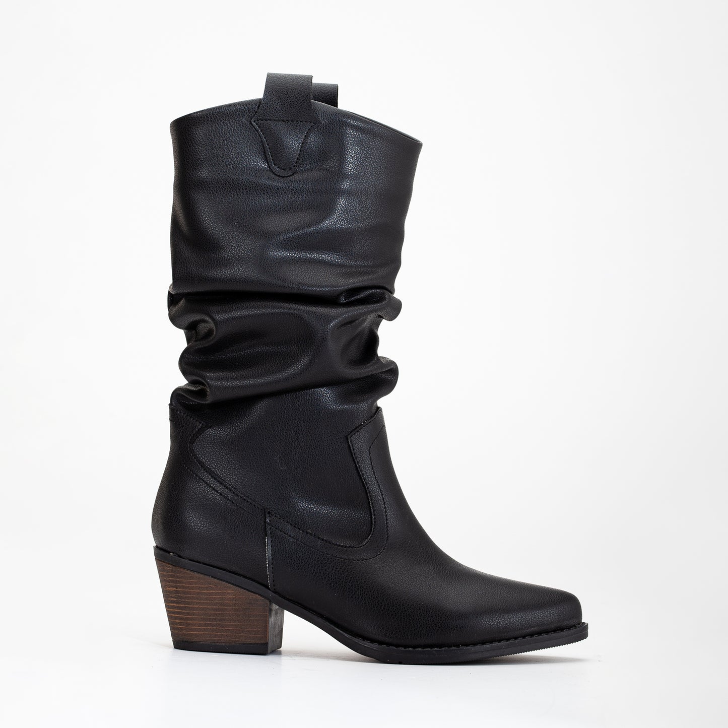 Bonnie - Black Slouch Western Boots