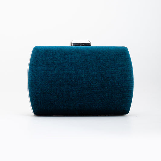 Francisca - Teal Blue Velvet Clutch