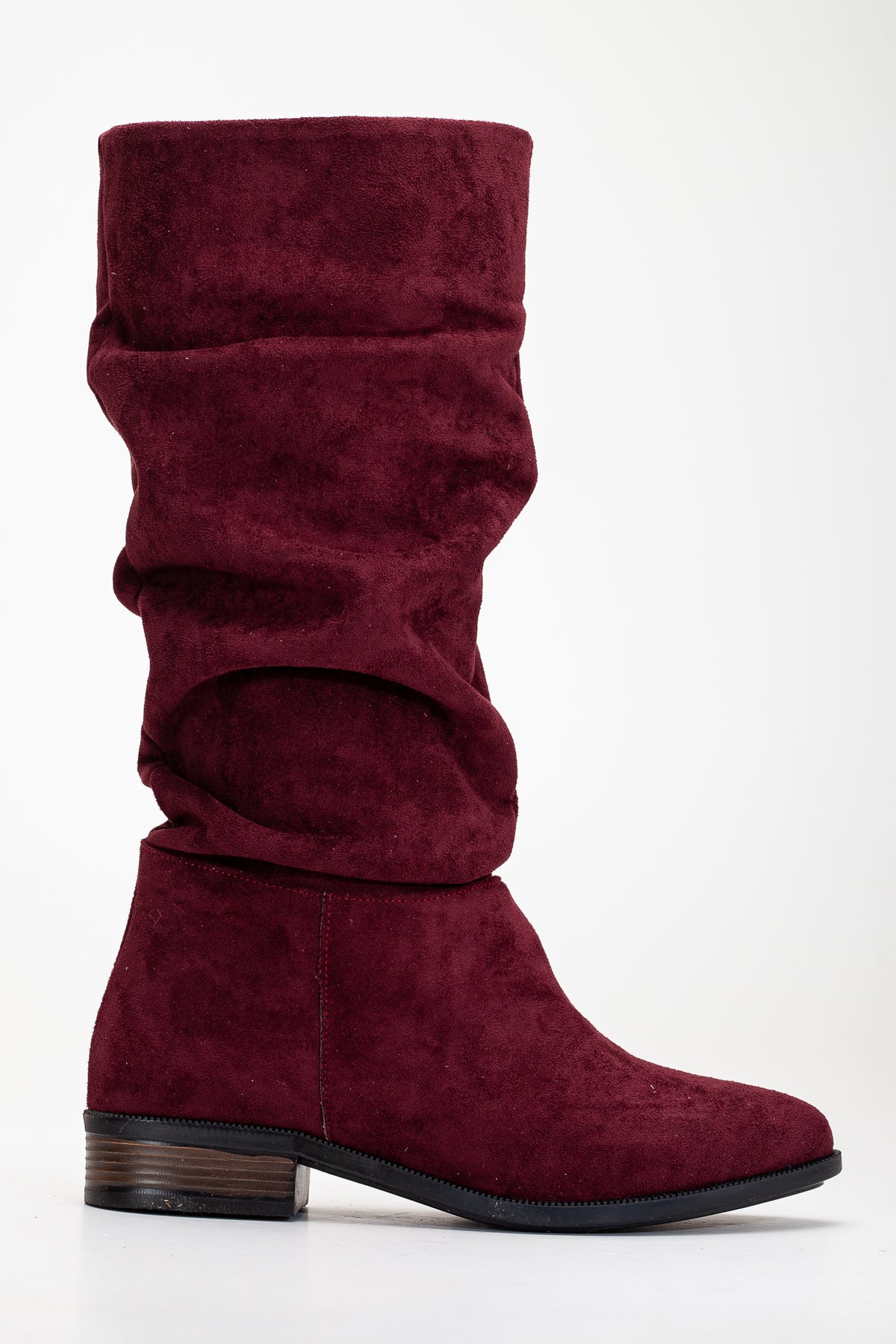 Maribel - Brick Red Suede Slouchy Boots