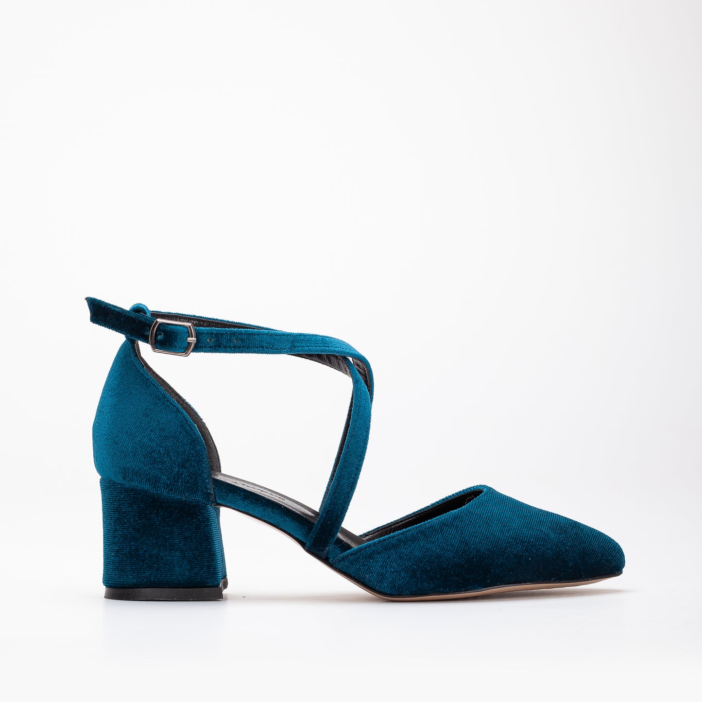 Dolly - Teal Blue Velvet Heels