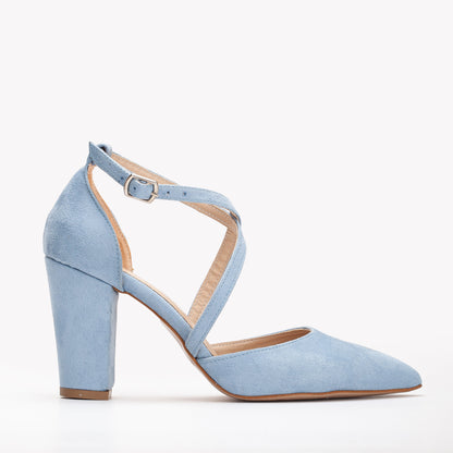 Sina - Baby Blue Suede Bridal Shoes