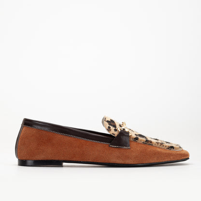 Mabel - Cognac Brown Suede Leather Loafers