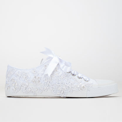 Shelby - White Low Wedding Sneakers