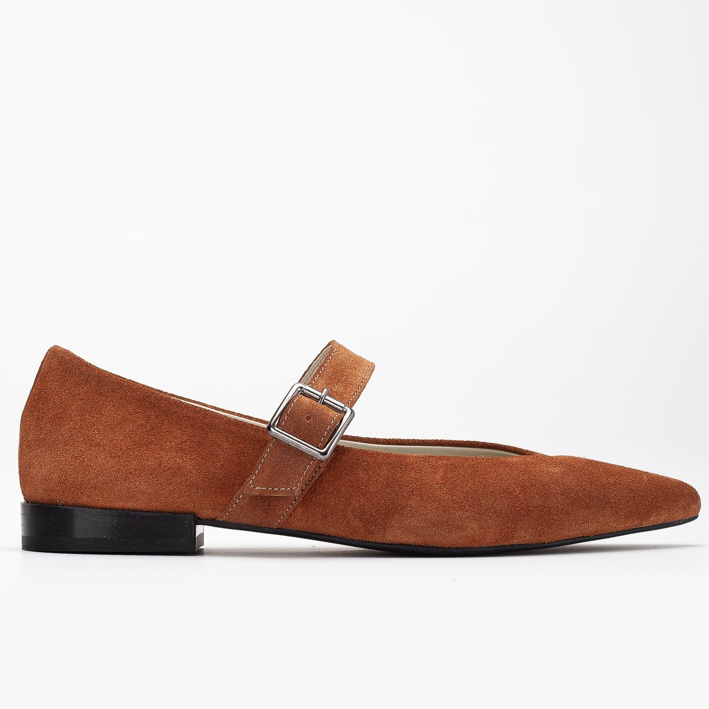 Willow - Cognac Brown Suede Leather Mary Jane Flats (Women)