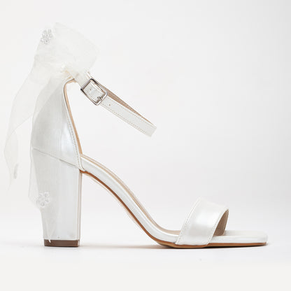 Rafaelle - Ivory Wedding Sandals with Ribbon