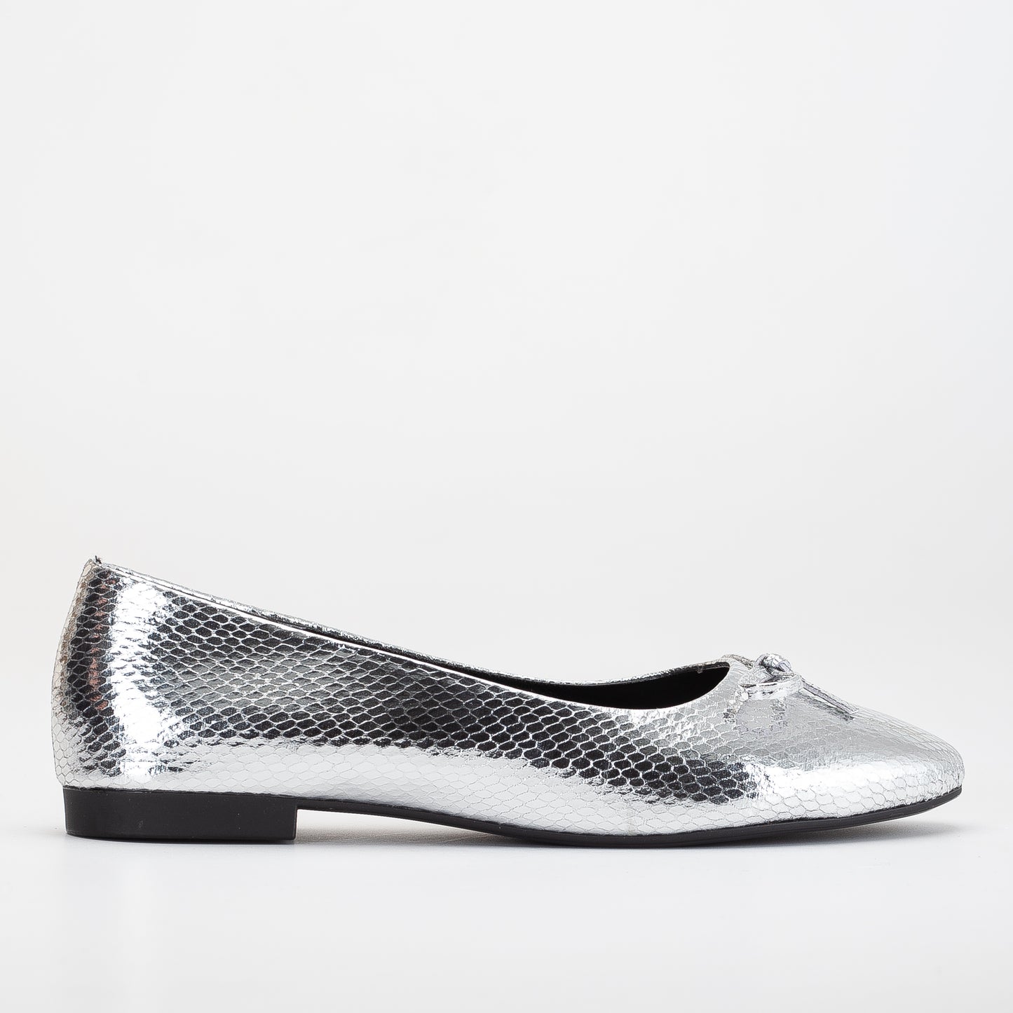 Amy - Silver Ballerina Flats