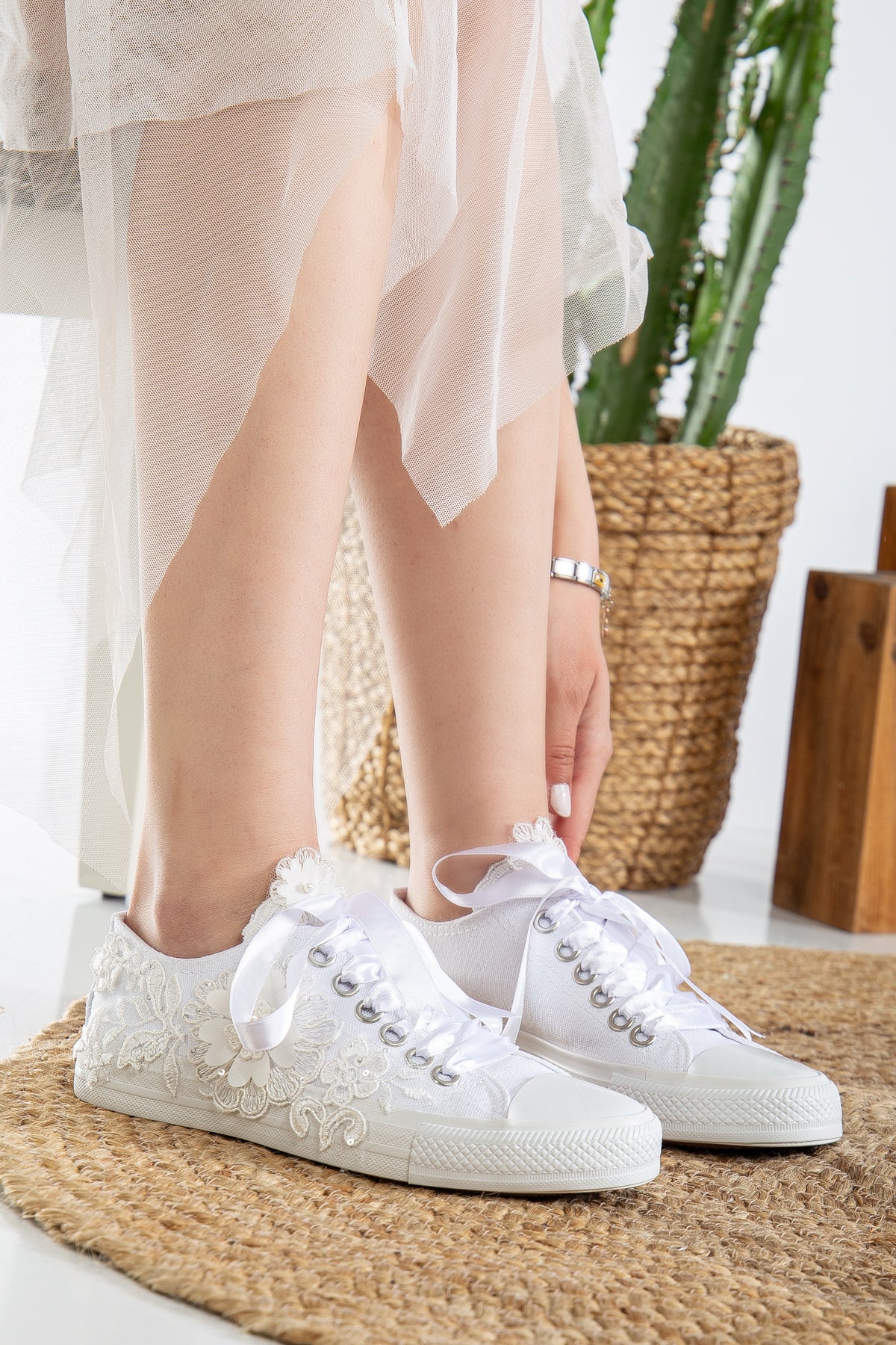 Peyton - White Low Wedding Sneakers