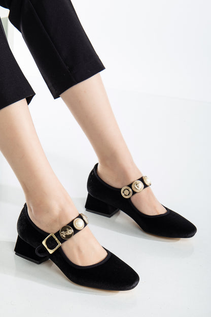 Macbeth - Black Velvet Mary Jane Shoes