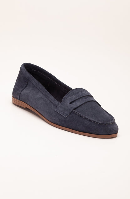 Dorothy - Navy Blue Suede Leather Loafers