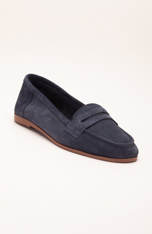 Dorothy - Navy Blue Suede Leather Loafers