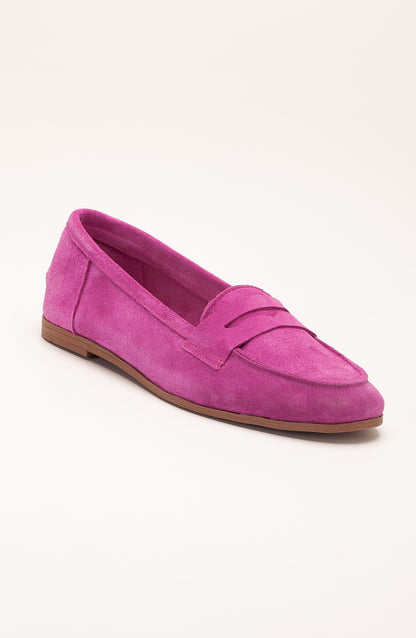 Dorothy - Fuchsia Suede Leather Loafers