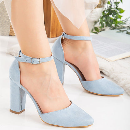 Baby blue closed-toe heels, Elegant sky blue pumps, Formal blue high heels, Classic closed-toe blue shoes, Chic baby blue footwear, Sophisticated bridal heels, Stylish closed-toe blue heels, Trendy baby blue pumps, Fashionable high heels in baby blue, Versatile closed-toe blue footwear