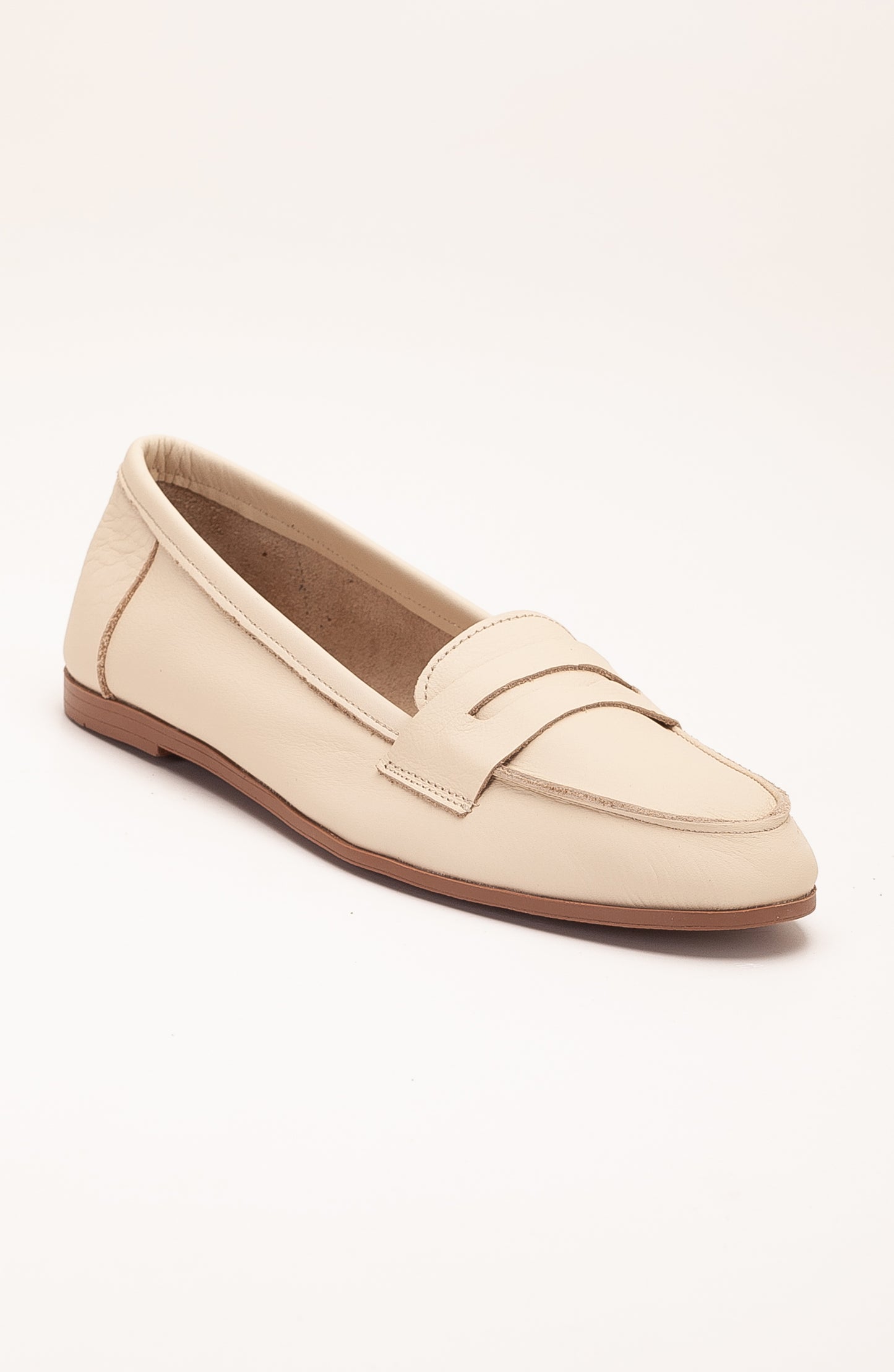 Dorothy - Light Beige Leather Loafers