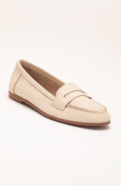 Dorothy - Light Beige Leather Loafers