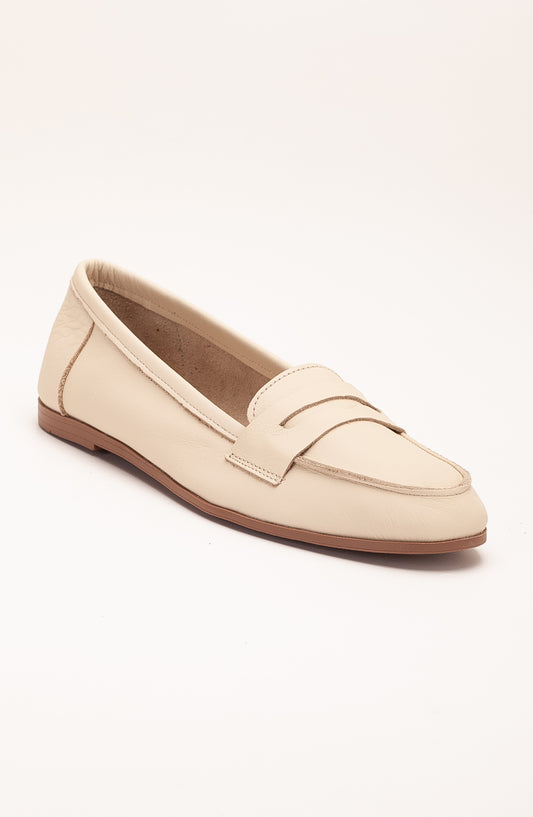 Dorothy - Light Beige Leather Loafers