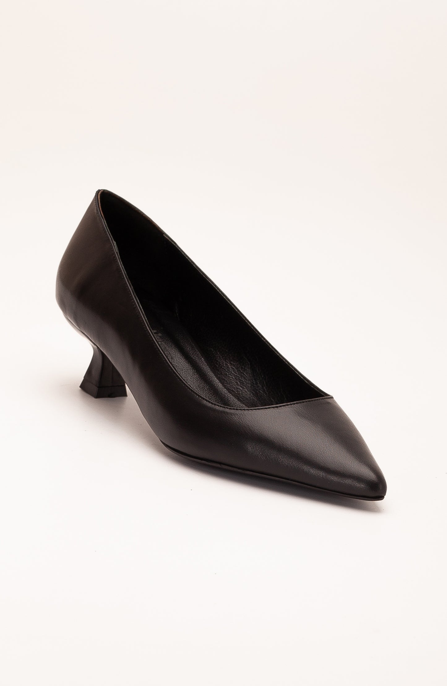 Helly - Black Leather Stiletto Pumps (Women)