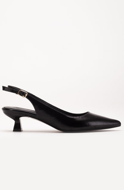 Lety - Black Patent Leather Slingback Pumps (Women)