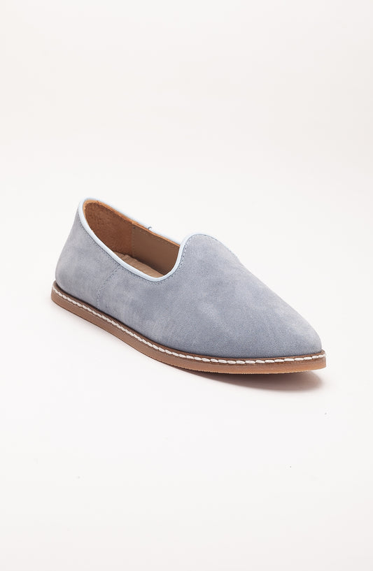 Istanbul - Dusty Blue Suede Leather Slip On (Women)