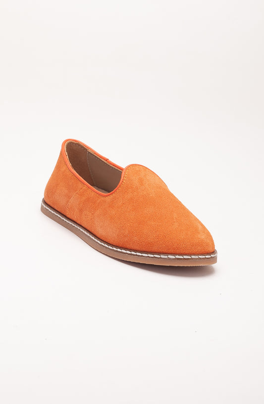 Istanbul - Orange Suede Leather Slip On (Women)