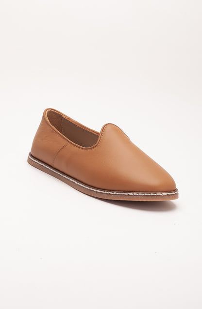 Dalya - Cognac Brown Leather Slip On (Women)