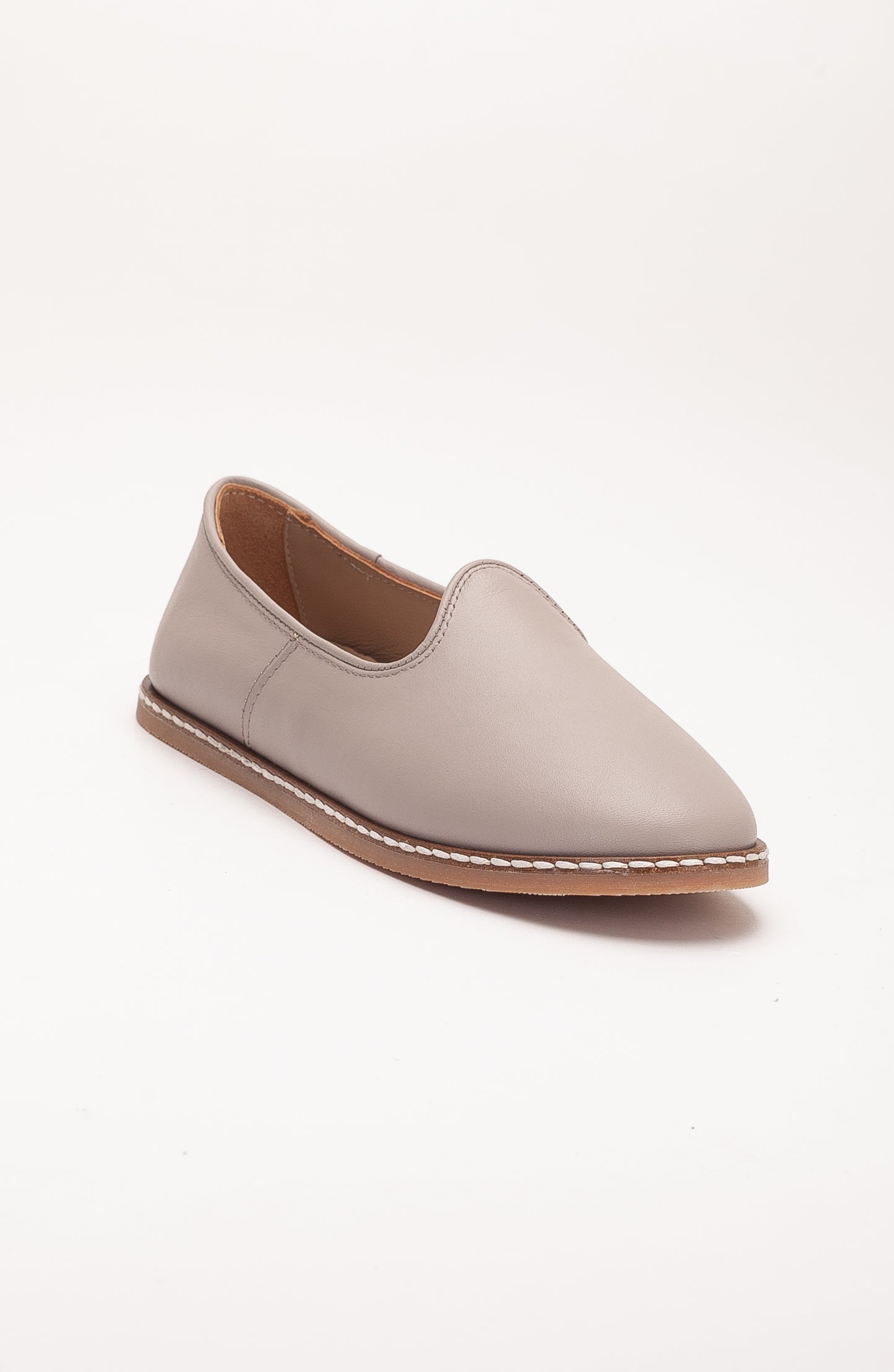 Dalya - Dark Beige Leather Slip On (Women)