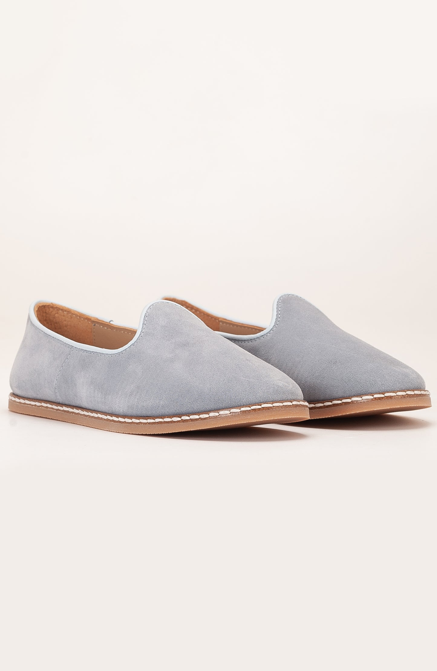 Istanbul - Dusty Blue Suede Leather Slip On (Women)