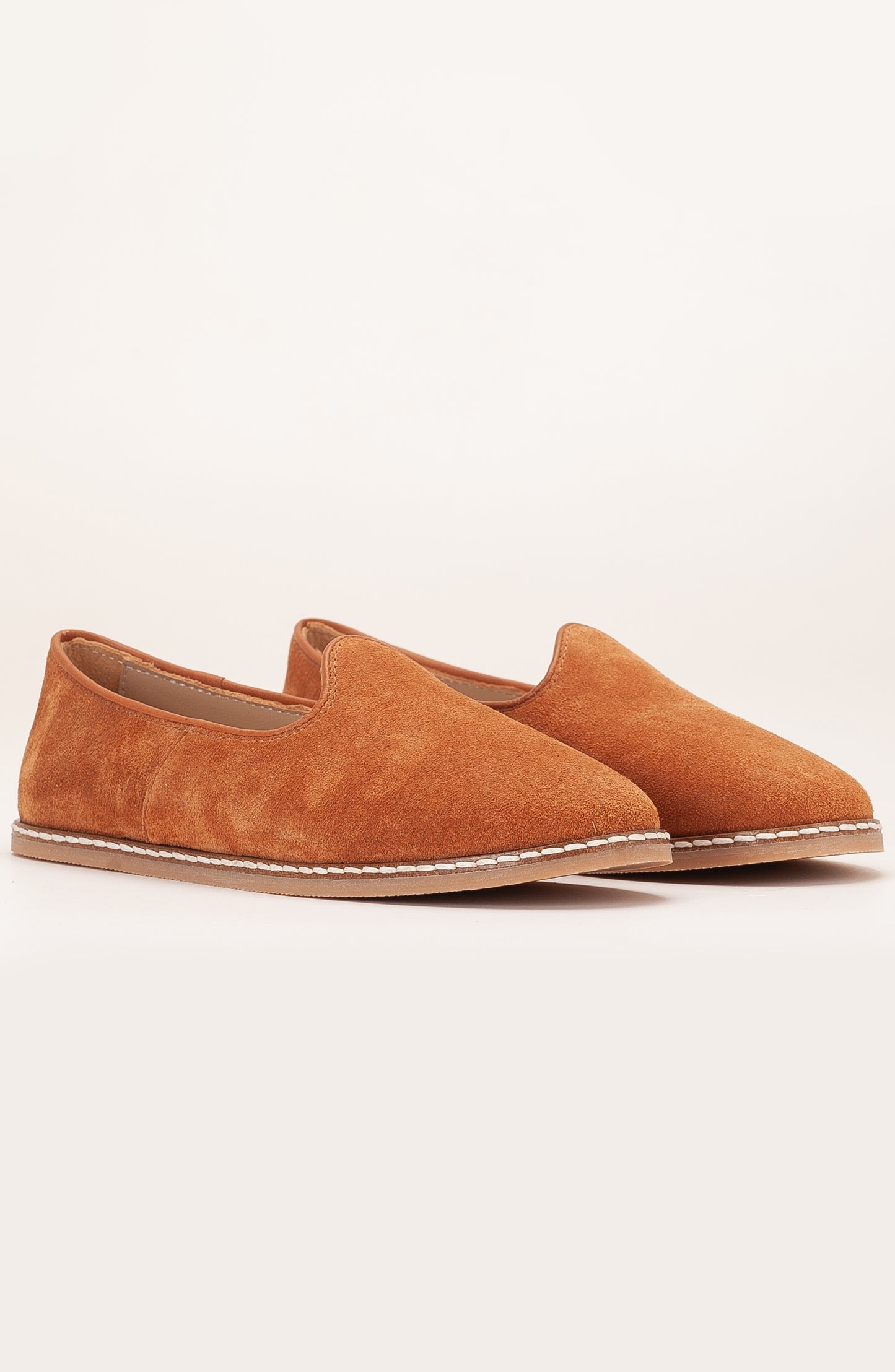 Istanbul - Cognac Brown Suede Leather Slip On (Women)