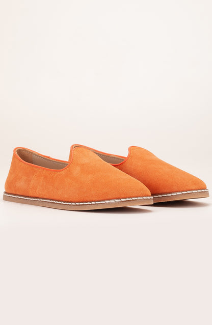 Istanbul - Orange Suede Leather Slip On (Women)