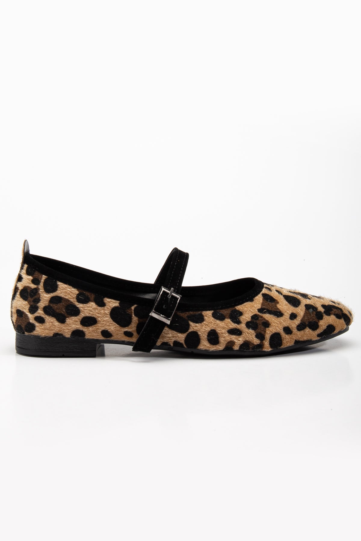 Emilie - Leopard Suede Mary Jane Flats