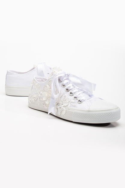 Peyton - White Low Wedding Sneakers