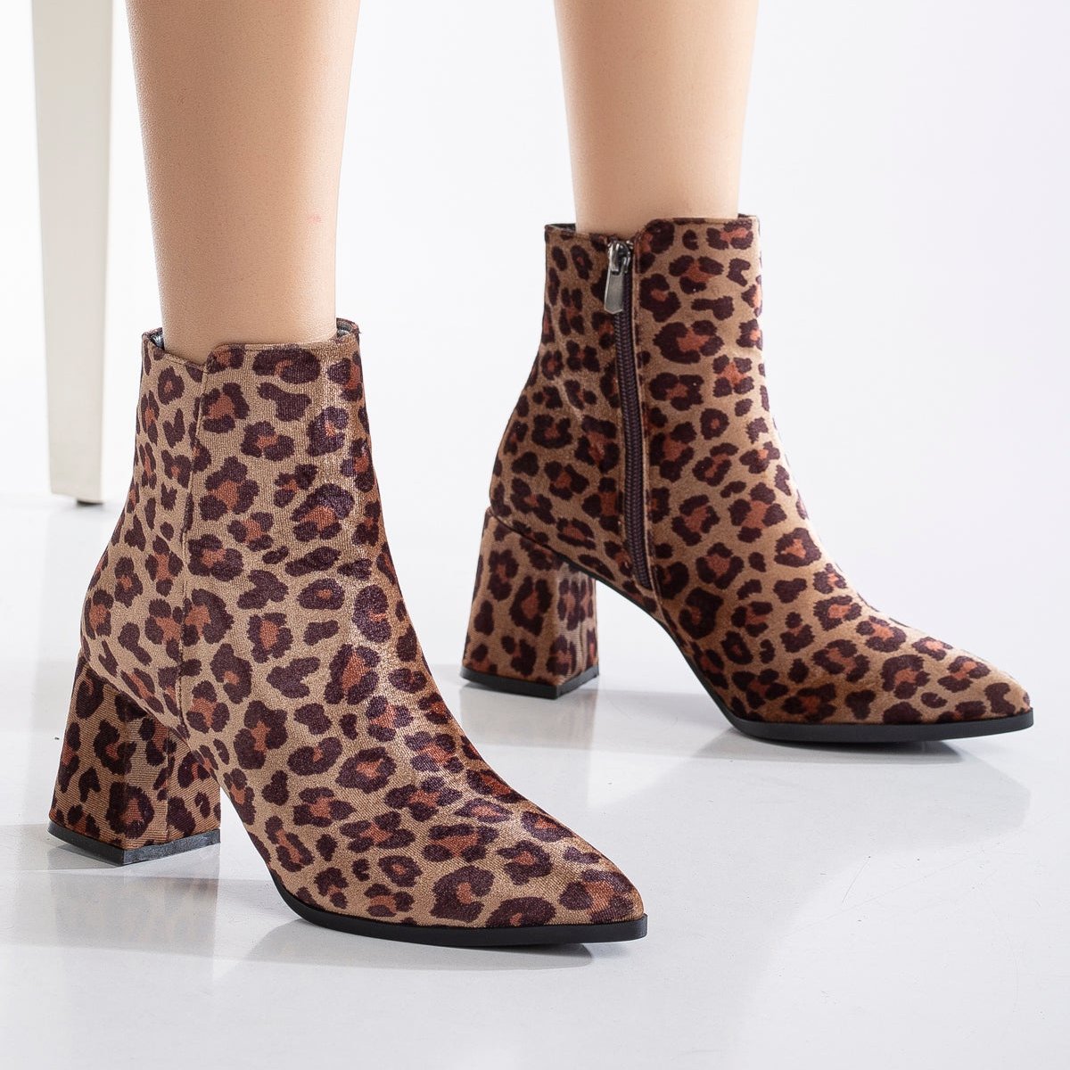Leia - Leopard Print Ankle Boots