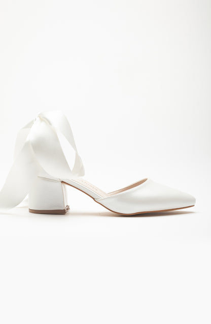 Fiona - Ivory Bridal Heels with Ribbon