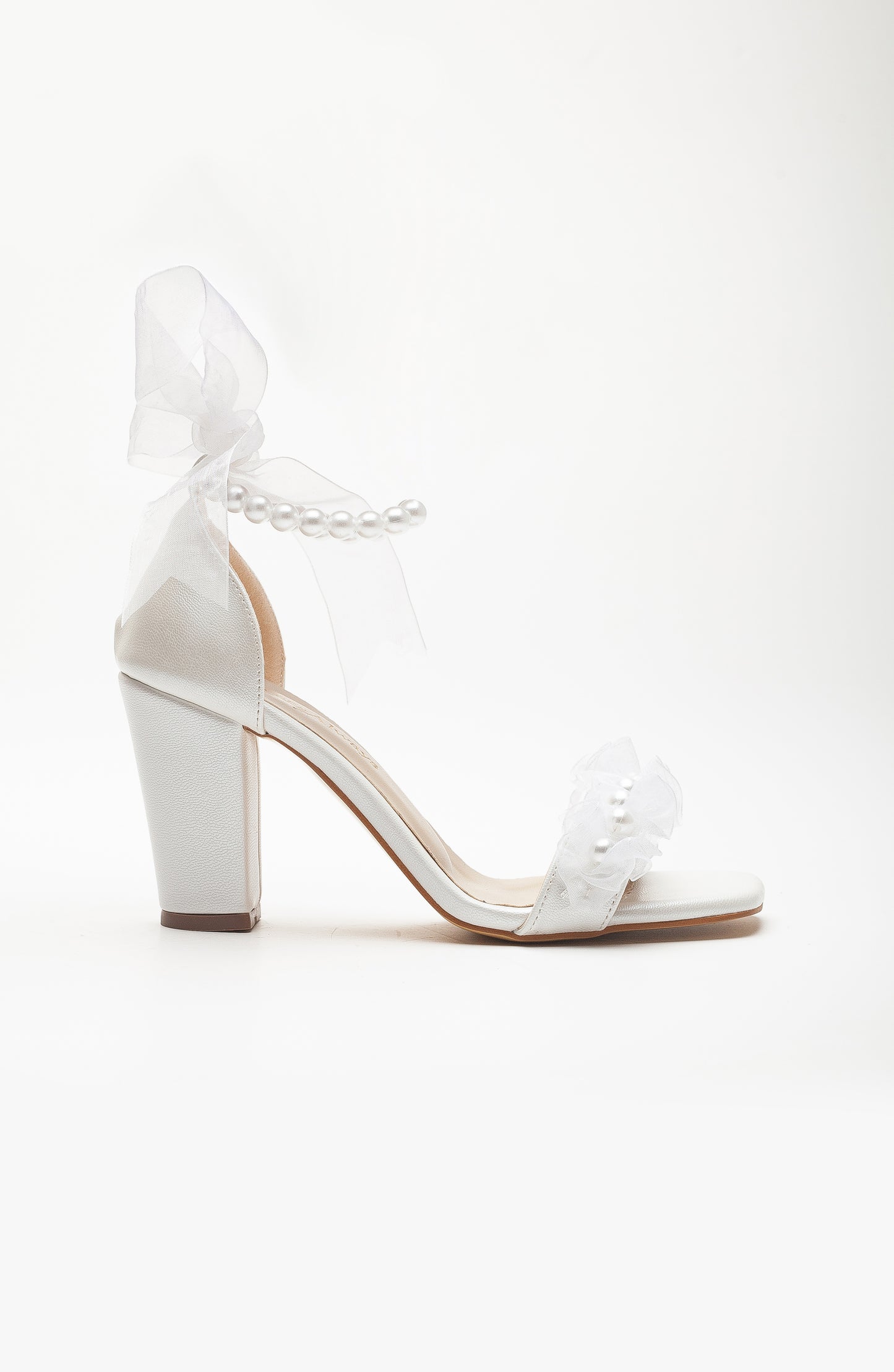 Krystal - Ivory Lace Bridal Sandals with Pearls