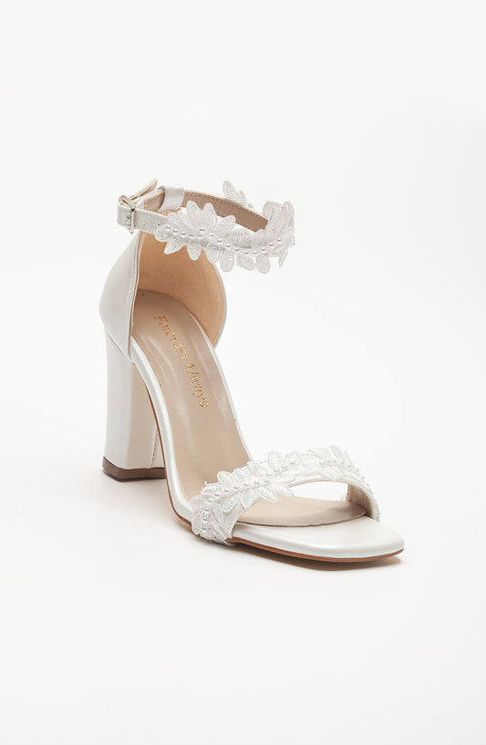 Marlene - Ivory Lace Bridal Heels