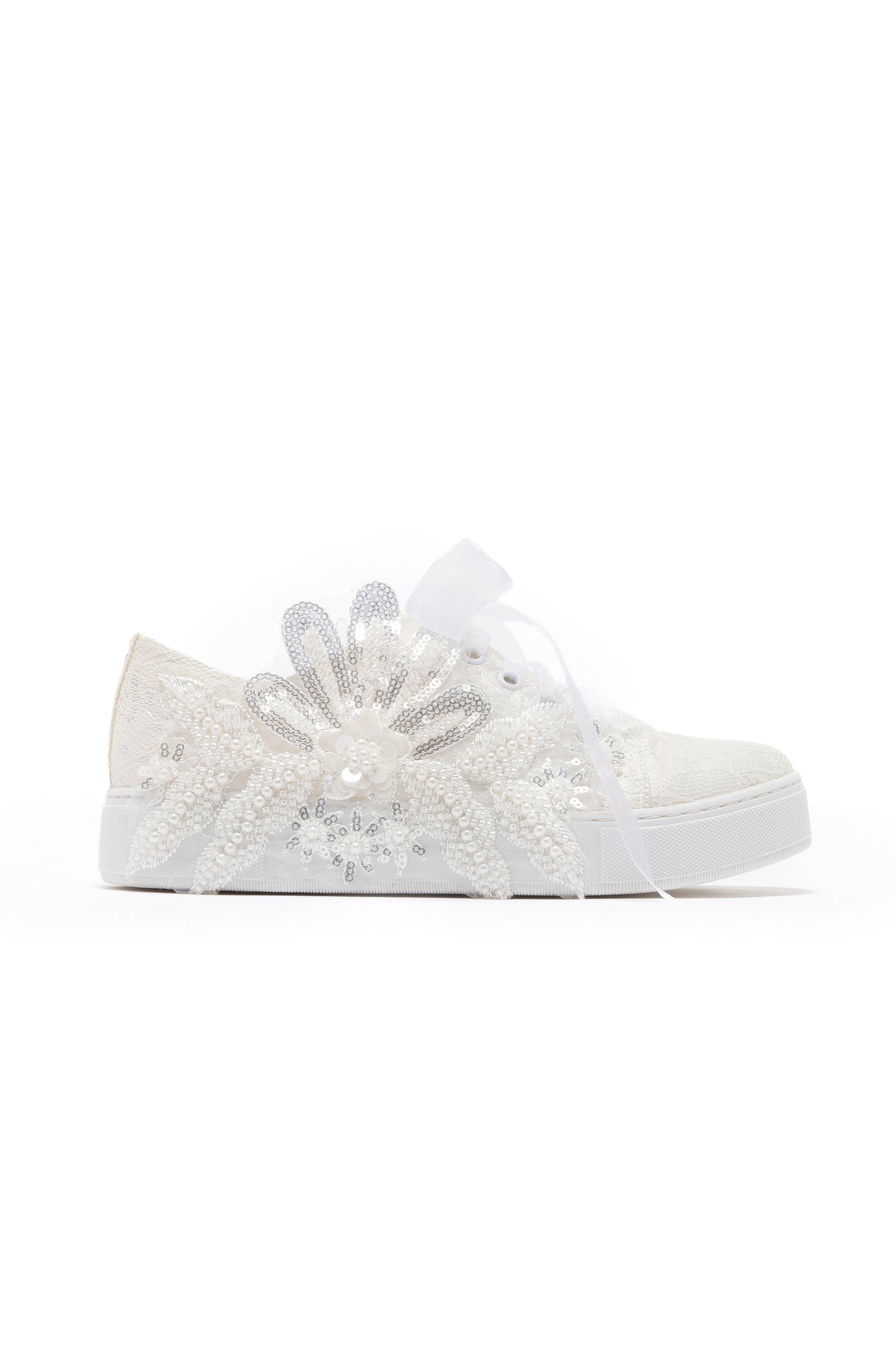 Lora - Zapatilla de novia de encaje